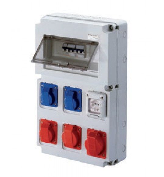 GW68229 Outlet box Q-Din 14 ASD 5 Prese IEC