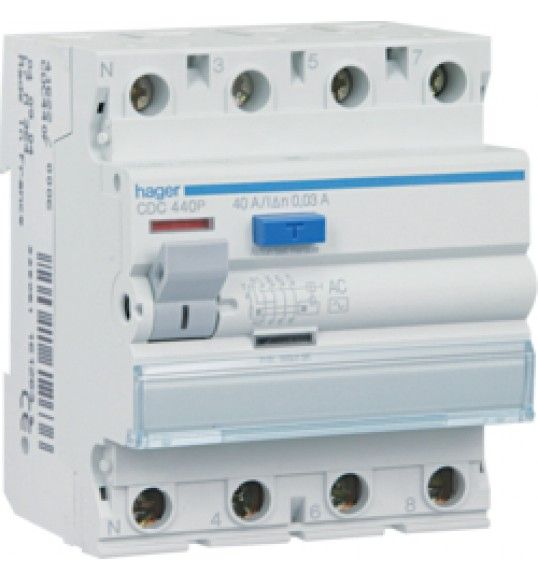 CDC463P RCCB 4P 63A 30mA