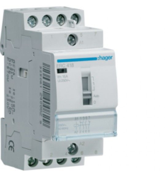 ERC418 Hager Relais de commande 16A, 2F+2O, 230V