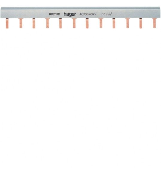 KB263C Insulated busbar 2P prong 10mm 24M