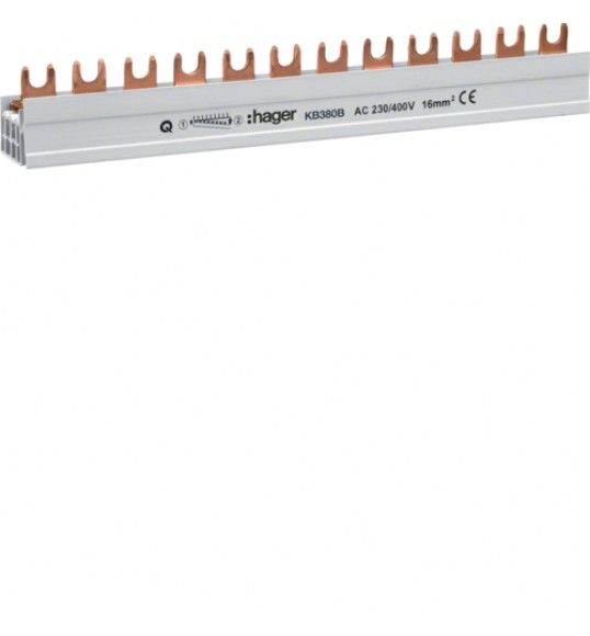 KB380B Insulated busbar 3P prong 16mm 57M