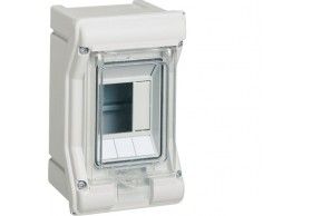 VE103SN Hager Caja s.est. VE,ext.,IP65,1F,3M, p.trans.