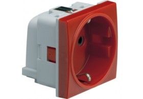 WS164 systo Schuko Socket tamperproof with shutters, red