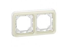 069694 Plexo Classic Feuchtraum Abdeckrahmen 2-fach waagerecht Feuchtraum Aufputz wei?