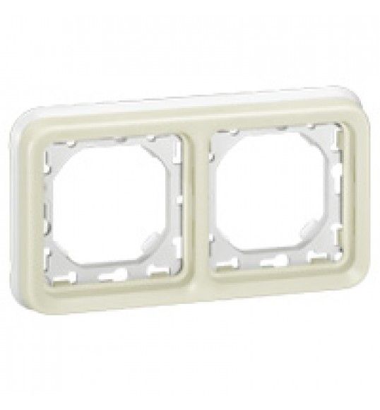 069694 Plexo Classic Feuchtraum Abdeckrahmen 2-fach waagerecht Feuchtraum Aufputz wei?