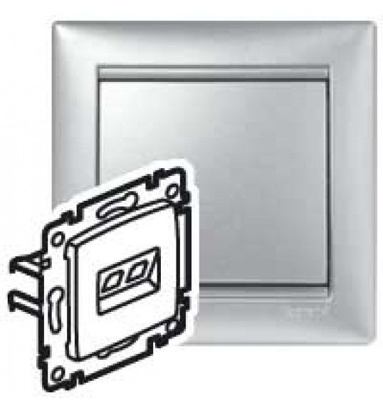 770239 Double Socket RJ45 UTP cat.5e Valena Aluminium