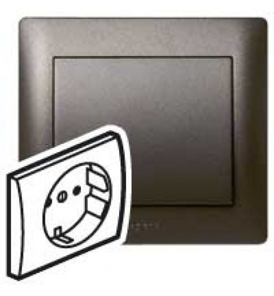 771221 Abdeckung Schutzkontaktsteckdose erhhter Berhrungsschutz Galea Dark Bronze