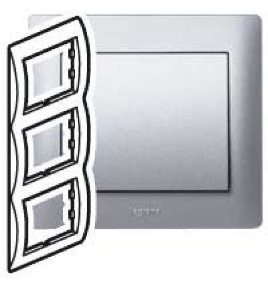 771307 Rahmen 3-fach senkrecht Galea soft aluminium