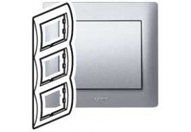 771307 Rahmen 3-fach senkrecht Galea soft aluminium