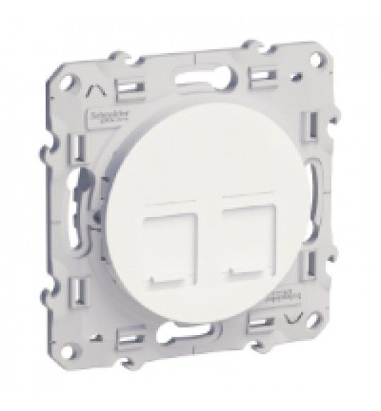 S520485 Odace RJ45 double socket white Cat.6