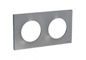 S520704E Odace 2 gang cover plate aluminium