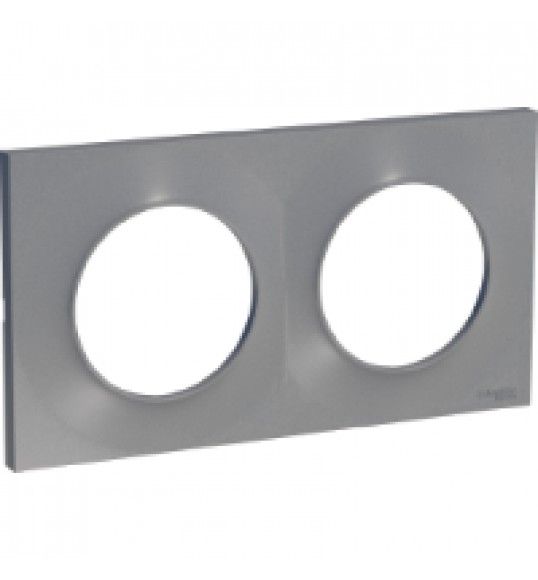 S520704E Odace 2 gang cover plate aluminium