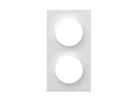 S520714 Schneider Odace Styl  plaque 2 postes verticaux entraxe 57mm blanc