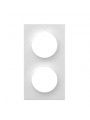 S520714 Schneider Odace Styl  plaque 2 postes verticaux entraxe 57mm blanc