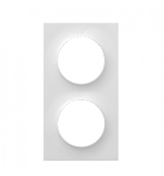 S520714 Schneider Odace Styl  plaque 2 postes verticaux entraxe 57mm blanc