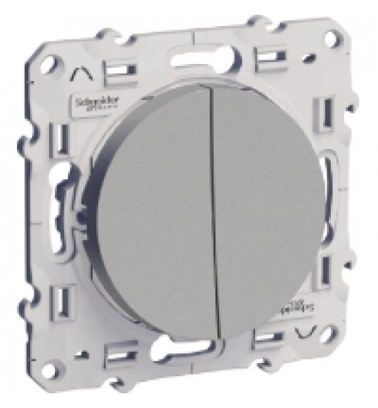 S530214 Schneider Odace double va-et-vient aluminium  connexion rapide