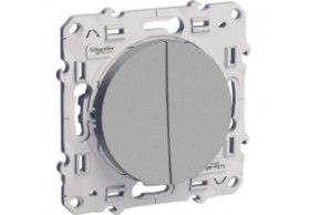 S530214 Schneider Odace double va-et-vient aluminium  connexion rapide