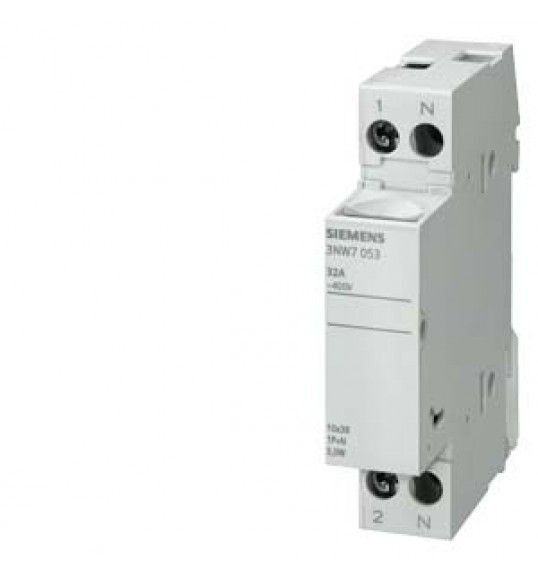 3NW7151 Siemens SENTRON, portafusibili per fusibili cilindrici 14 x 51 mm, 1P+N, In: 50 A, Un...