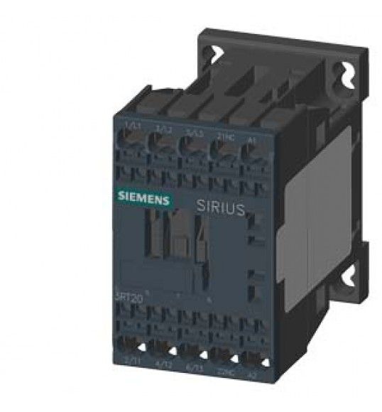 3RT2016-2AF02 Siemens Contattore, AC-3e, 9A/4kW/400V, a 3 poli, AC110V, 50/60Hz, 1NC, morsett.