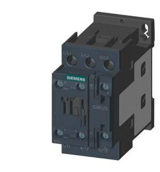 3RT2023-1AF00 Siemens Contattore, AC-3e, 9A/4kW/400V, a 3 poli, AC110V/50Hz, 1NO+1NC, morsett.