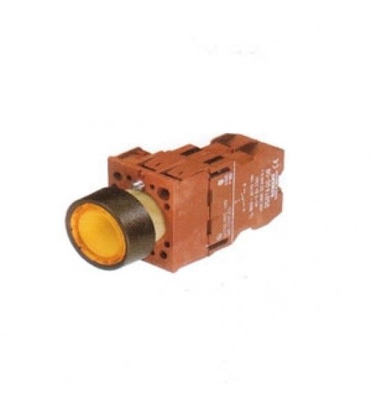 3SB1206-0AE01 ILLUMINATED PUSHBUTTON UNIT W. FLAT PUSHBUTTON COMPLETE W.CONT.BLOCK 1NO W. LAMP HOLDE