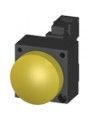 3SB3204-6AA30 LEUCHTMELDER, 22MM, RUND, KUNSTSTOFF, GELB, LINSE, GLATT, MIT HALTER, LAMPENFASSUNG BA