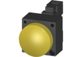 3SB3204-6AA30 LEUCHTMELDER, 22MM, RUND, KUNSTSTOFF, GELB, LINSE, GLATT, MIT HALTER, LAMPENFASSUNG BA