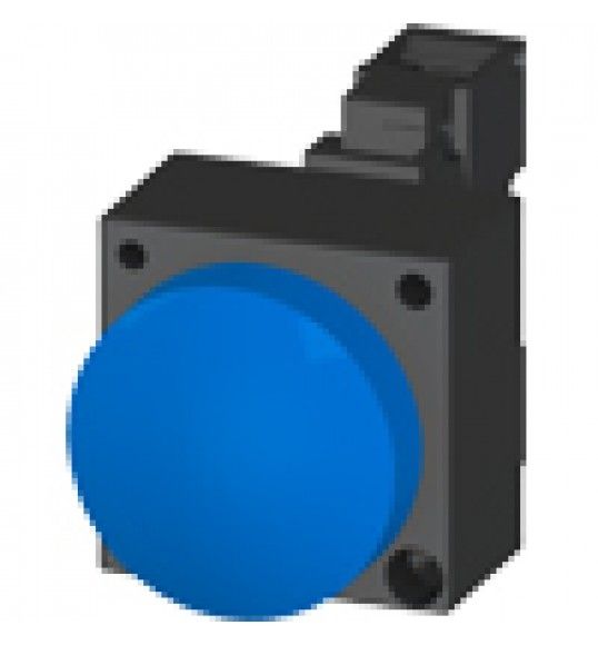 3SB3204-6AA50 LEUCHTMELDER, 22MM, RUND, KUNSTSTOFF, BLAU, LINSE, GLATT, MIT HALTER, LAMPENFASSUNG BA