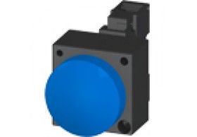 3SB3204-6AA50 LEUCHTMELDER, 22MM, RUND, KUNSTSTOFF, BLAU, LINSE, GLATT, MIT HALTER, LAMPENFASSUNG BA