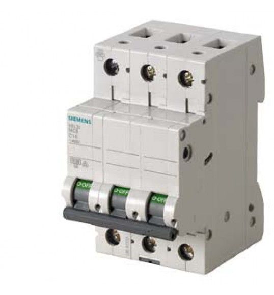 5SL3306-7 Siemens Disjoncteur modulaire 400 V 4,5 kA, 3 ples, C, 6 A