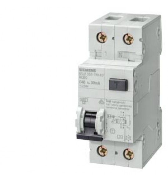 5SU1353-1KK10 Siemens Disjoncteur diffrentiel monobloc, 4,5kA, 1P+N, type CA, 30 mA, Diagramme C, .