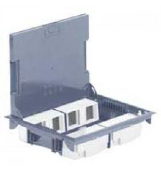 089626 Floor box - reduced height 65 mm - 16 modules - cover