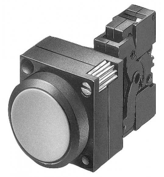3SB3202-0AA11 DRUCKTASTER, 22MM, RUND, KUNSTSTOFF, SCHWARZ, DRUCKKNOPF, FLACH, MIT HALTER, 1S, SCHRA