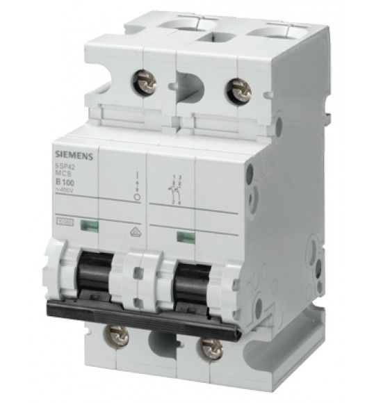 5SP4292-7 Siemens Disjoncteur modulaire 400V 10kA, 2 ples, C, 125A, P=70mm