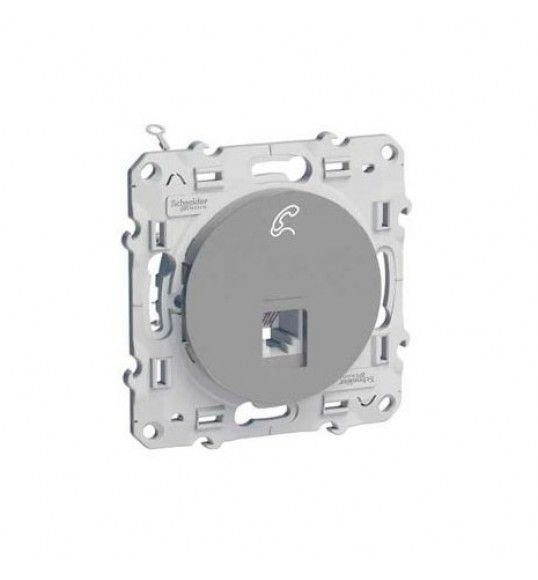 S530497 Odace 6 contact RJ12 socket aluminium