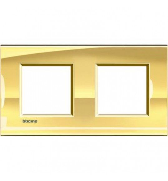 LNA4802M2OA Cover plate 2+2 M Gold Living Light Bticnio