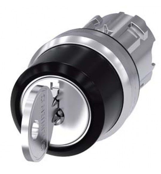 3SU1050-4BL11-0AA0 Siemens Commutateur  cl RONIS, 22mm, rond, mtal, brillant, retrait de la cl I