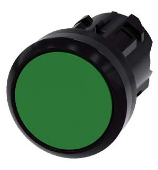 3SU1000-0AA40-0AA0 Siemens Pulsante, 22mm, rotondo, in plastica, colore verde, bottone