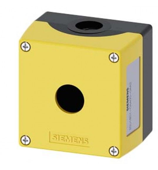 3SU1801-0AA00-0AA2 Siemens Botier pour auxiliaires de commande, 22mm, rond, plastique, jaune, 1 emp