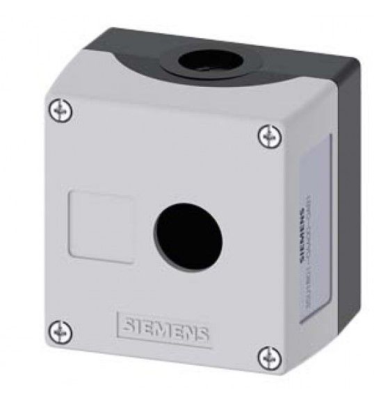 3SU1801-0AA00-0AB1 Siemens Caja para aparatos de mando, 22 mm, redonda, plstico, gris, 1 punto de m