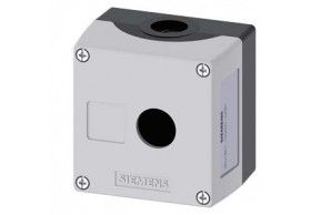 3SU1801-0AA00-0AB1 Siemens Caja para aparatos de mando, 22 mm, redonda, plstico, gris, 1 punto de m