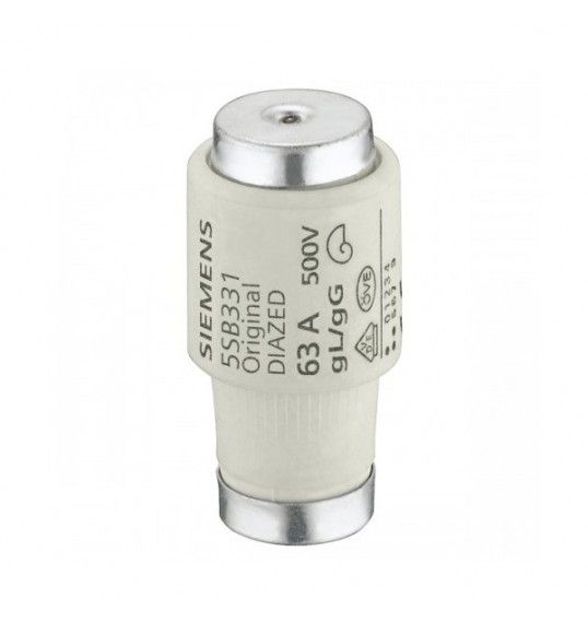 5SB331 DIAZED FUSE LINK 500V QUICK-RESPONSE,SZ.DIII THREAD E33, 63A