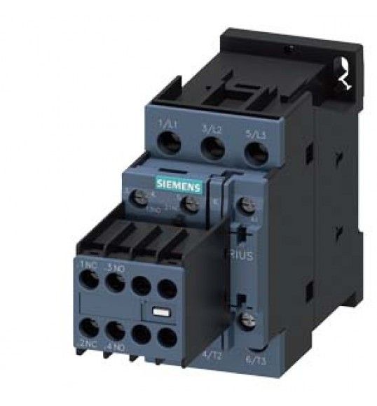 3RT2028-1AP04 Siemens Contattore, AC-3e, 38A/18,5kW/400V, a 3 poli, AC230V/50Hz, 2NO+2NC, mor.