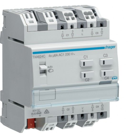 TXA624C Output device for 4 shutters / blinds 230V 6A KNX