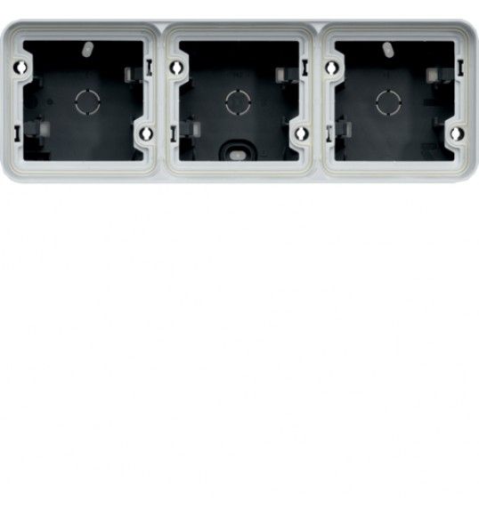 WNA683 cubyko - Surface mounting box x3 horiz IP55, grey