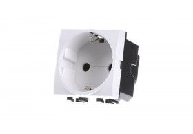 N4141AN Schukosteckdose ohne Tragring, Steckklemmen fr LIVINGLIGHT, Farbe: Wei