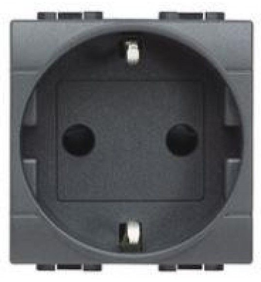 L4141AN Schukosteckdose ohne Tragring, Steckklemmen fr LIVINGLIGHT, Farbe: Anthrazit