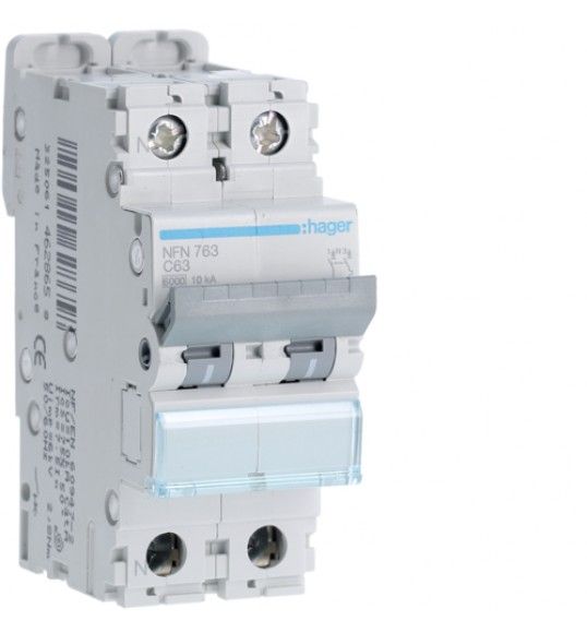 NFN763 Circuit breaker 1P+N 63A C 6/10KA