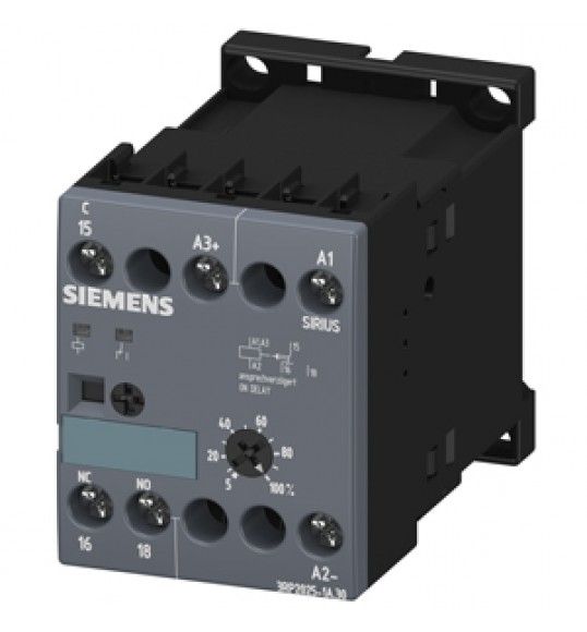 3RP2025-1AP30 Siemens Rel temporizador, electrnico, retardado a la excitacin, 1 CO, 24 V AC/DC, .