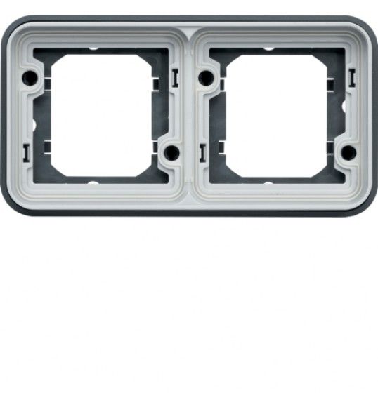 WNA402 cubyko - Cover plate x2 horizontal, grey